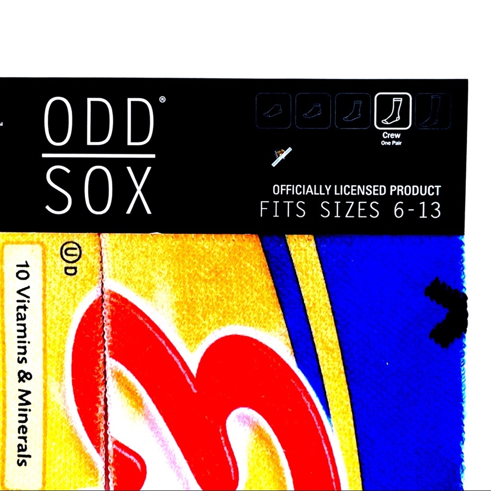 Odd Sox Eggo Blueberry Waffle Box Crew Socks Mens Womens Novelty Gift - Picture 3 of 7